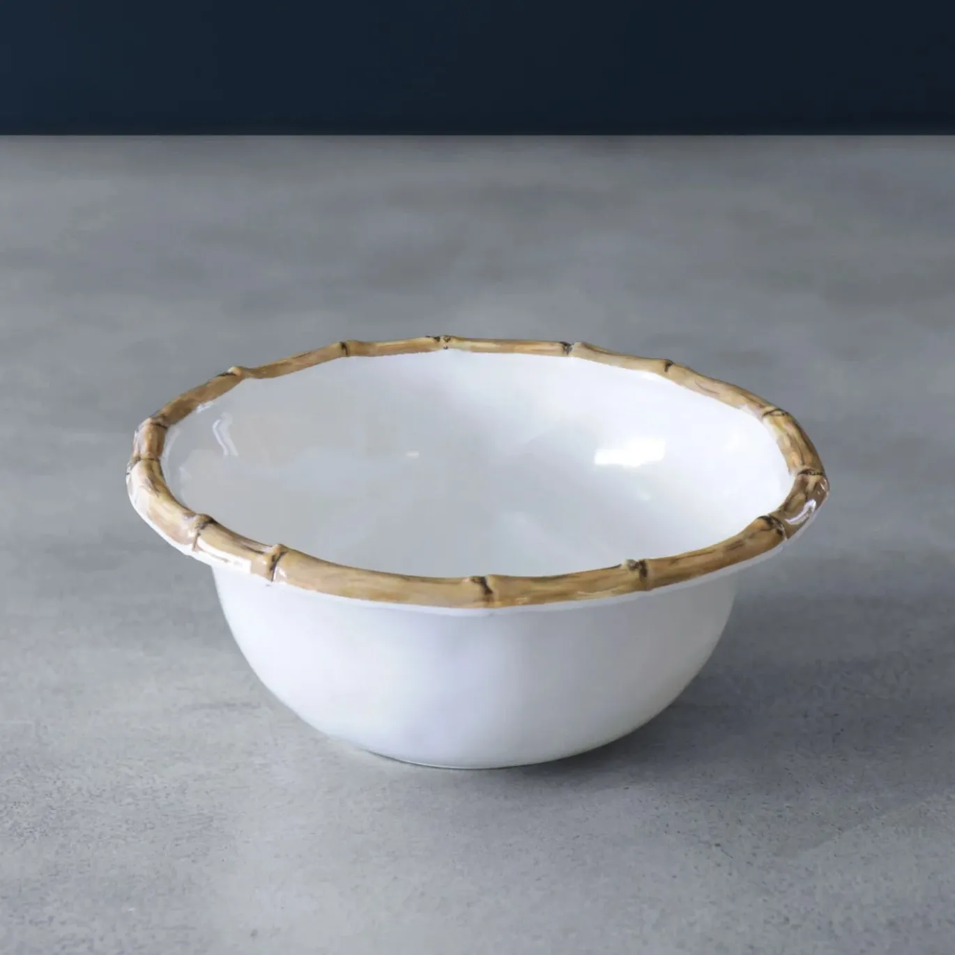 VIDA Bamboo 7.5" Cereal Bowl Set of 4 (White and Natural)