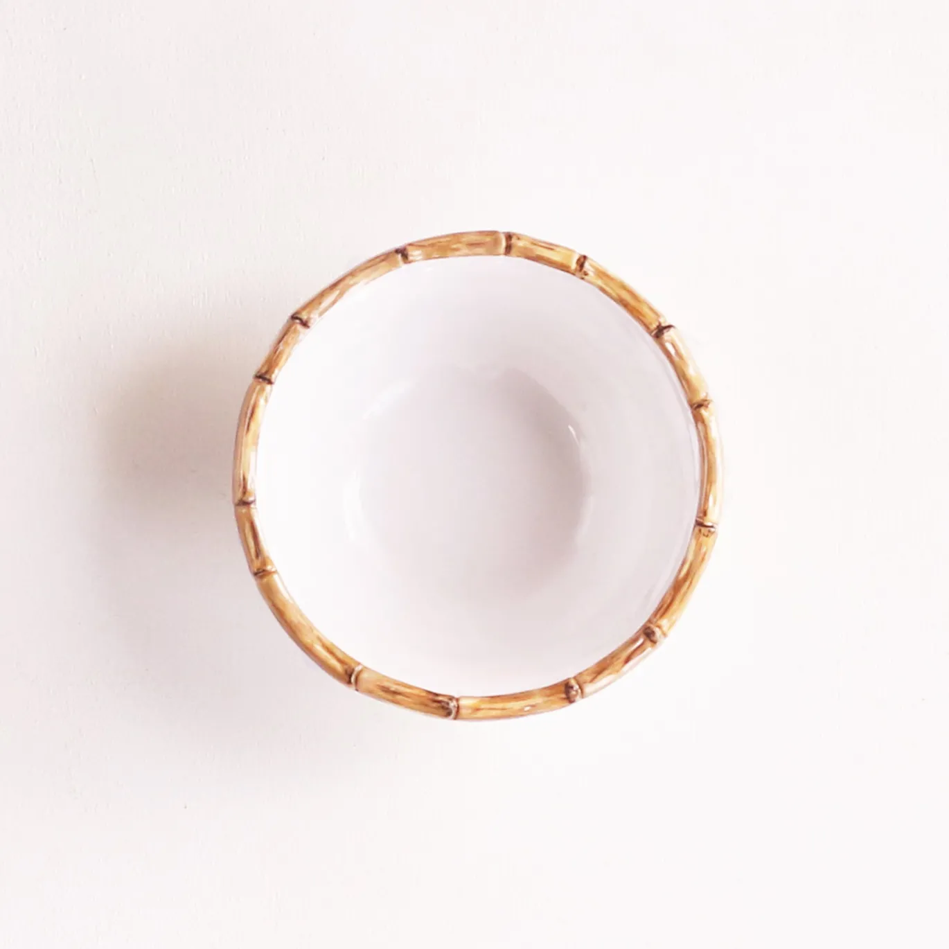 VIDA Bamboo 7.5" Cereal Bowl Set of 4 (White and Natural)