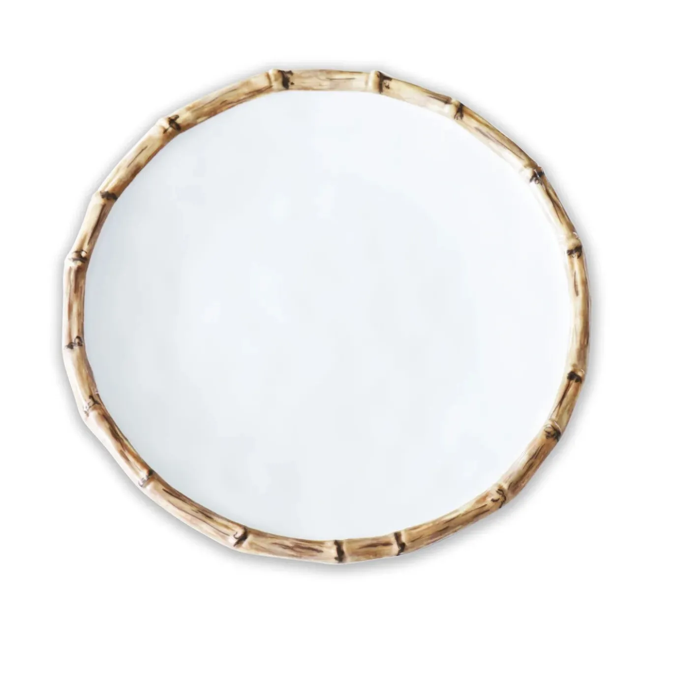 VIDA Bamboo 9" Salad Plate Set of 4 (White and Natural)