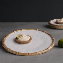 VIDA Bamboo Baguette Platter (White and Natural)