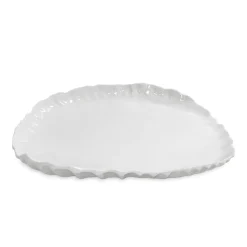 VIDA Bloom Pinched Large Oval Platter (White)