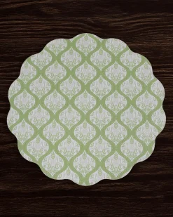 VIDA Blooms & Branches Reversible Round Placemats Set of 4 Periwinkle