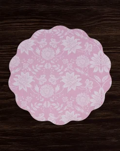 VIDA Butterfly Garden & Flowers Reversible Round Placemats Set of 4 Pa