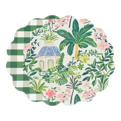 VIDA Cabana Reversible Round Placemats Set of 4 Pink & Green