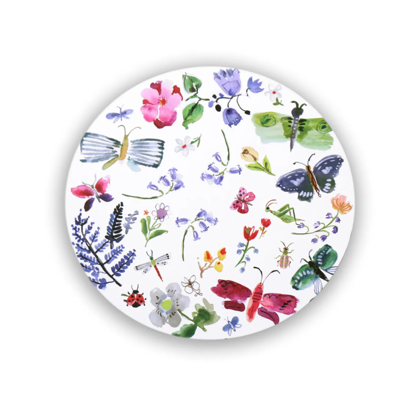 VIDA Croc Reversible 15.5" Round Placemats Set of 4 (Butterfly)