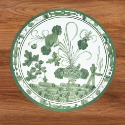 VIDA Faenza and Leopard Reversible Round Placemats Set of 4 White & Gr