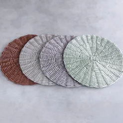 VIDA Faux Wicker Placemats Set of 4 (Sage)