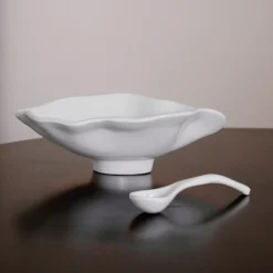 VIDA Havana Small Oval Bowl with Spoon (White)