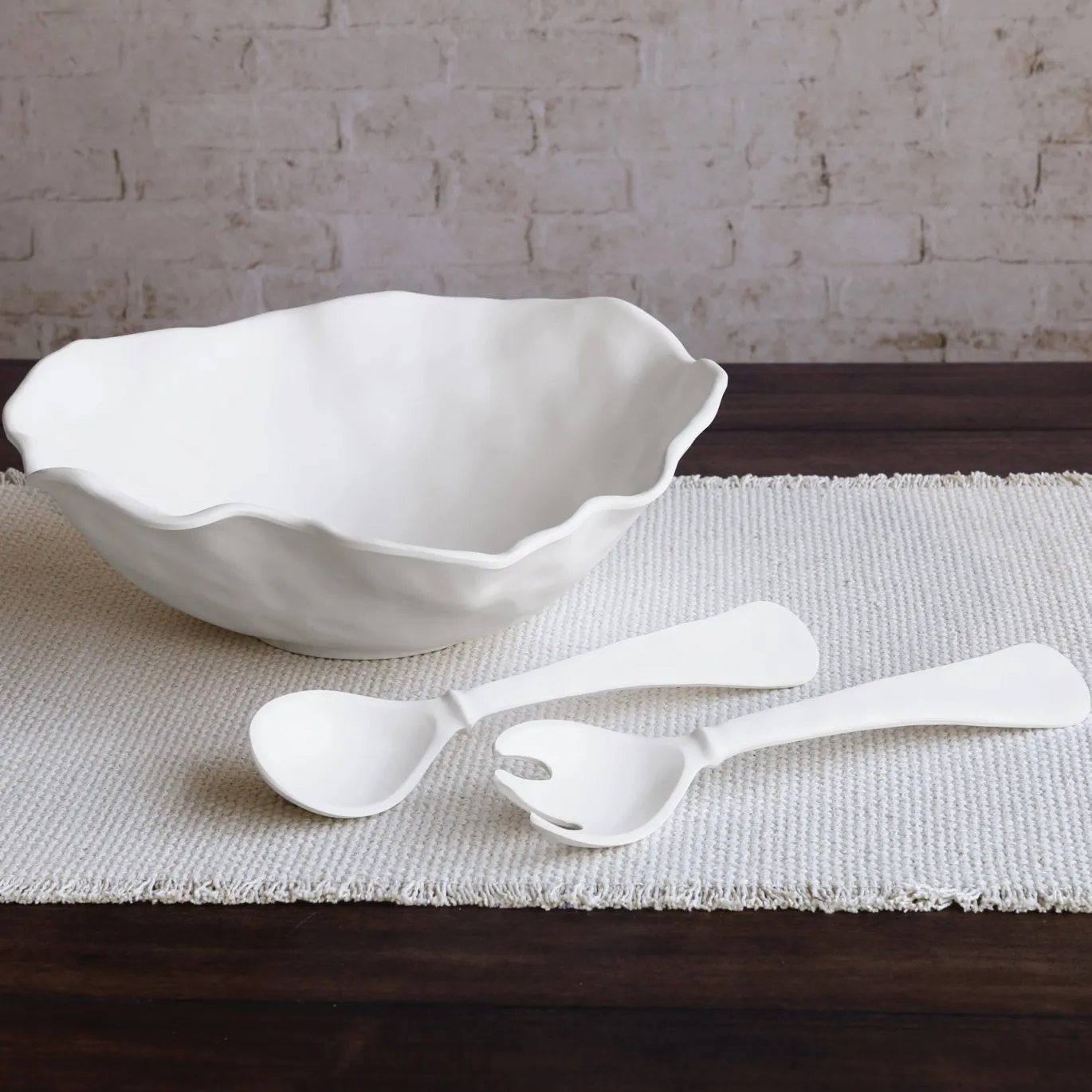 VIDA Nube Large Salad Servers (White)