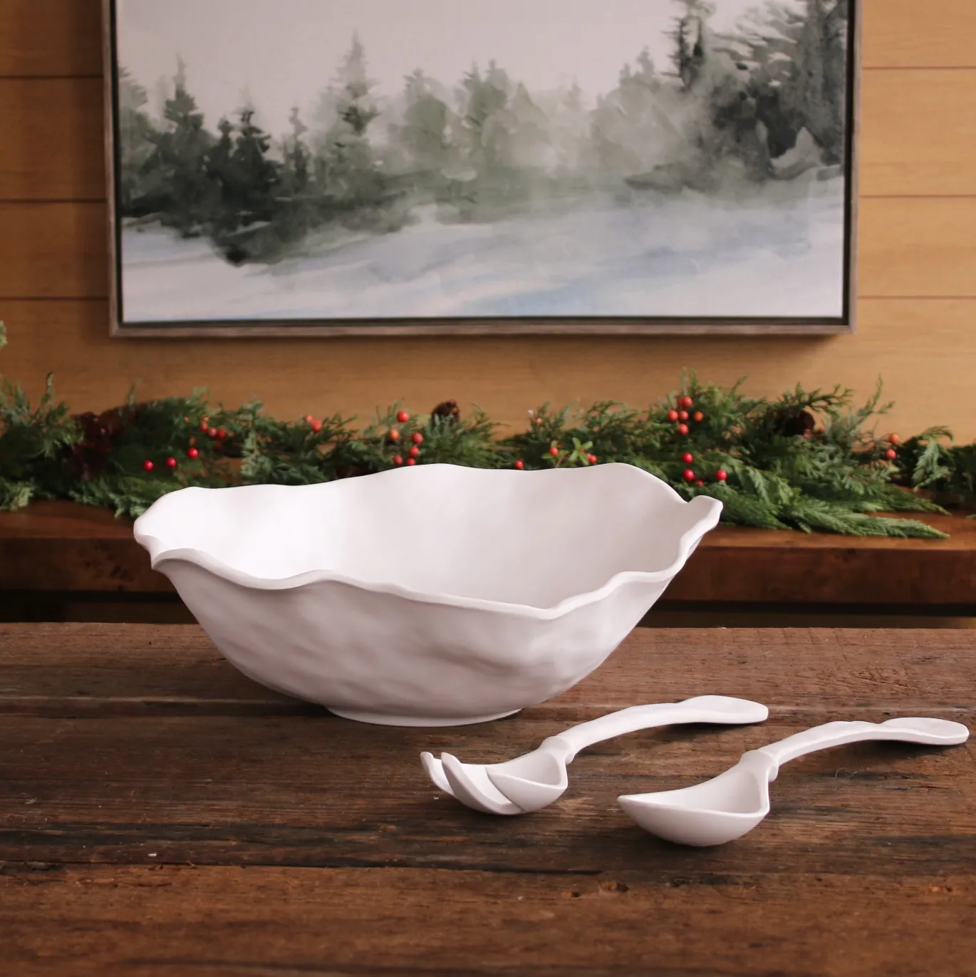 VIDA Nube Large Salad Servers (White)