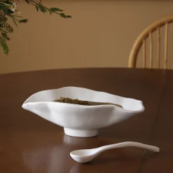 VIDA Nube Small Oval Bowl with Spoon (White)