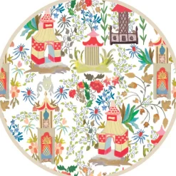 VIDA Pagoda Reversible 15.5" Round Placemats Set of 4 (Neutral)