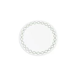 VIDA Round Embroidered Quatrefoil 15.5" Round Placemats Set of 4 (Gree