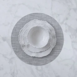 VIDA Round Woven Placemats Set of 4 (Grey)