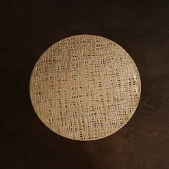 VIDA Woven 15" Round Placemats Set of 4 (Gold)